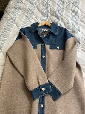 Velvet Heart Two-Tone Denim & Taupe Jean Jacket